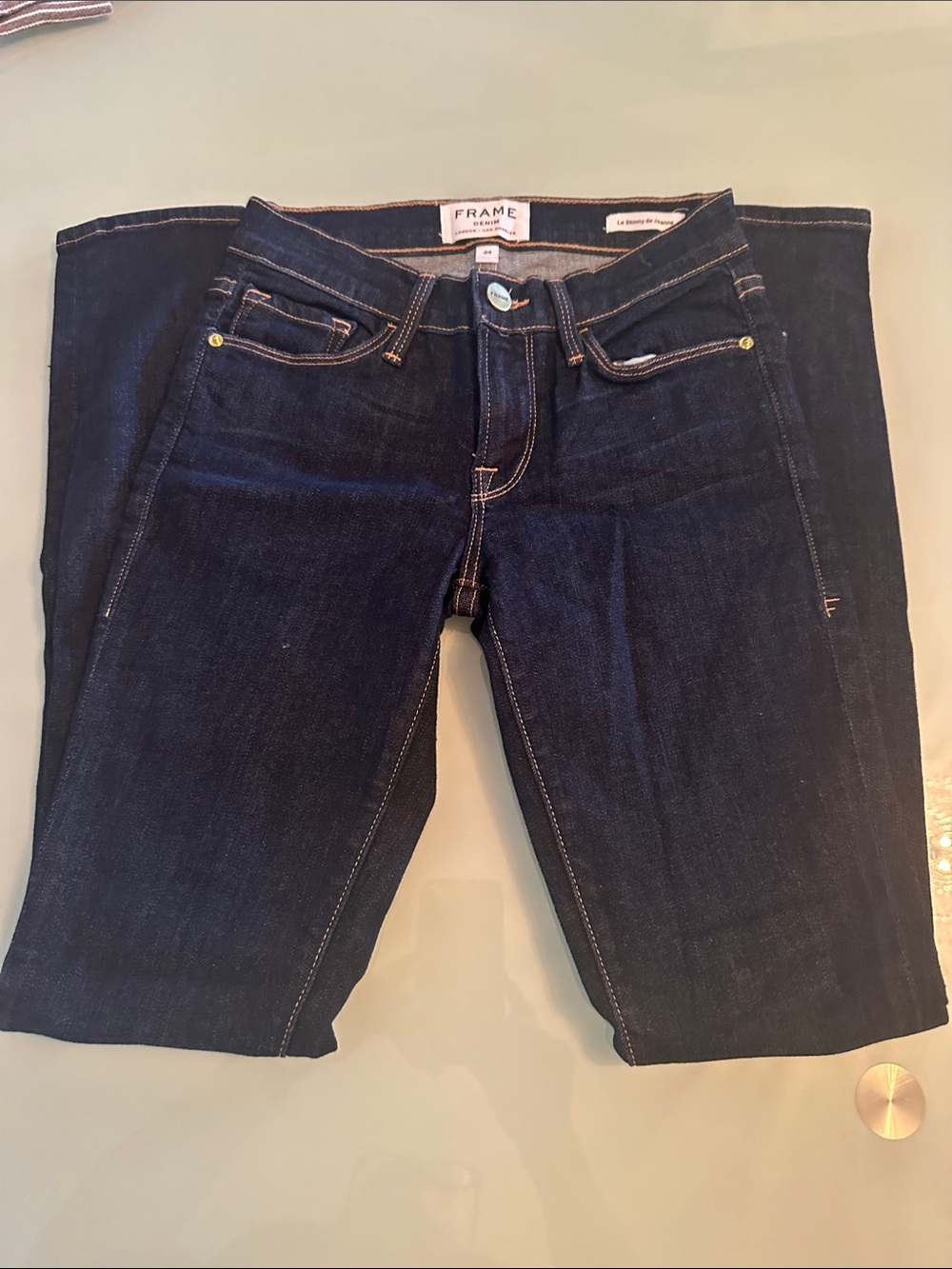 Frame Denim Women's Dark Indigo Straight Leg Jeans